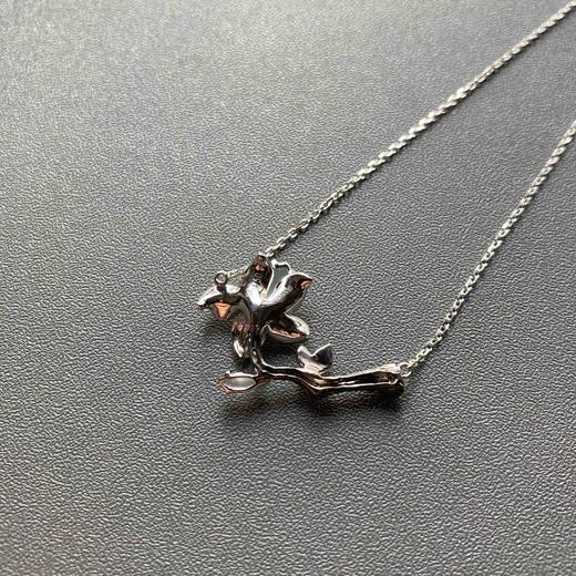 玻璃种翡翠玉兰花锁骨链项链18k白金黄金钻石镶嵌 商品图5