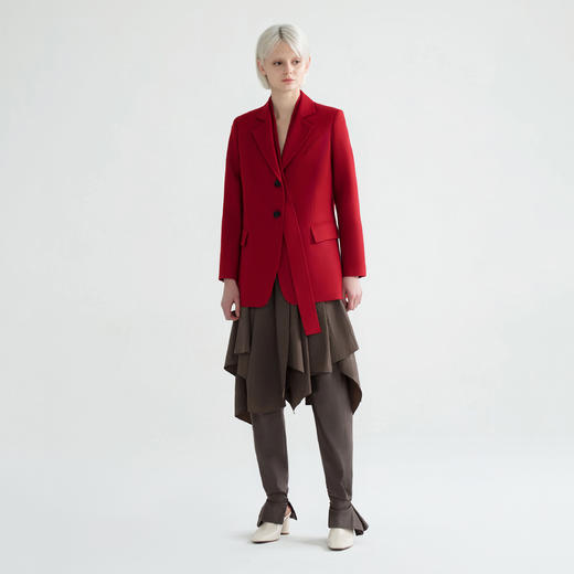系扣领带直筒西服 商品图0