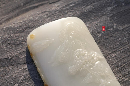 和田玉（羊脂玉）籽料对牌挂件--胜日寻芳 101.73/101.37g 商品图3
