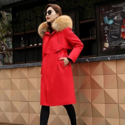 CJ-2020新款青根貂整皮内胆貉子大毛领女士派克服 商品图6