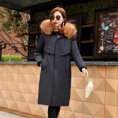 CJ-2020新款青根貂整皮内胆貉子大毛领女士派克服 商品图5
