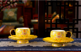 国瓷永丰源 新宫廷瓷4头咖啡杯碟