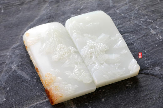 和田玉（羊脂玉）籽料对牌挂件--胜日寻芳 101.73/101.37g 商品图6