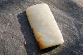 和田玉（羊脂玉）籽料对牌挂件--胜日寻芳 101.73/101.37g