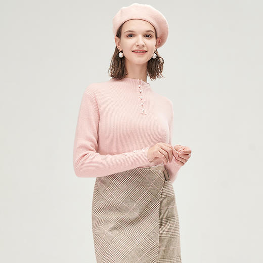 半高领针织衫女 佳人苑2020年冬季新款长袖打底毛衫内搭女士毛衣