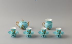 国瓷永丰源夫人瓷西湖蓝12头茶具（尊享版）