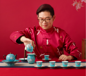 国瓷永丰源 水墨牡丹26头茶具