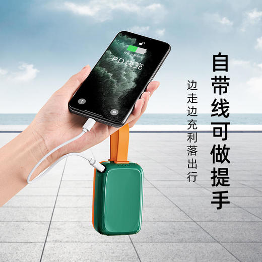 【出门充电一个就够】Eary一粒充电伴侣自带线充电宝插头三合一充电器数据线二合一小巧便携多功能超薄飞机可携带笔记本电脑移动电源PD快充轻薄迷你 商品图4