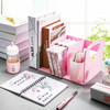 【3格书立，归类整洁】桌面书架书夹书靠简易桌上中小学生课本收纳盒ins风桌面塑料文件架幼儿园宝宝文具整理办公创意办公桌上的固定书本书夹子书挡卡书夹 商品缩略图4