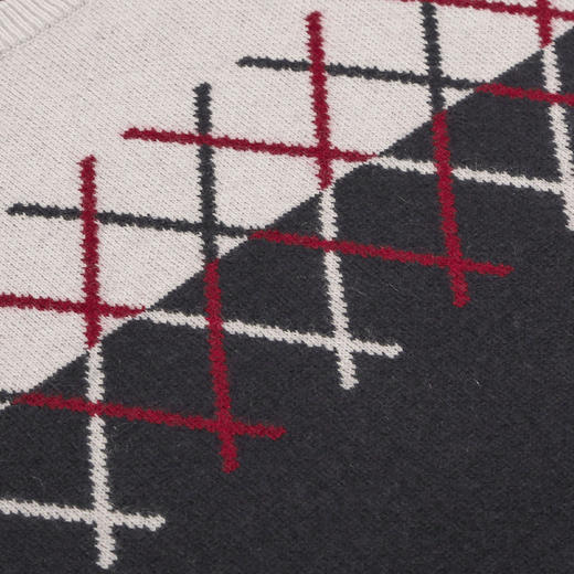 METTE羊绒世家秋冬男圆领100%山羊绒衫时尚撞色印花偏厚保暖毛衣 商品图3