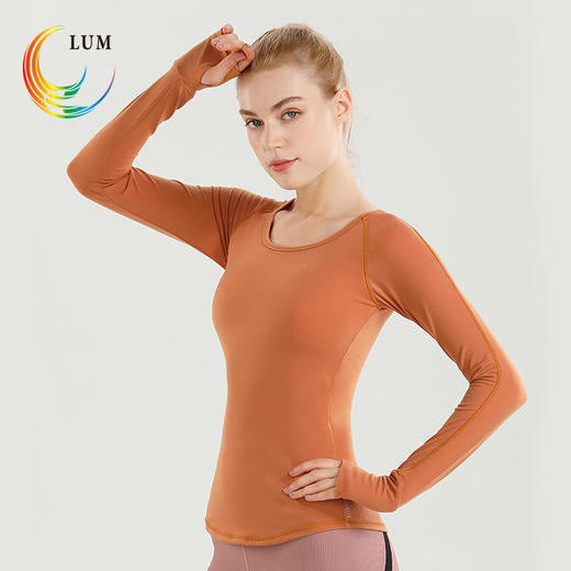 LUM39673新款瑜伽长袖（含胸垫） 商品图0