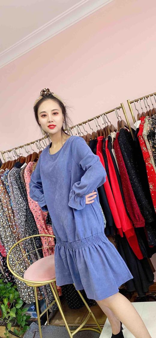 鱼尾抽褶灯芯绒连衣裙 - 沈阳五爱欣欣服饰