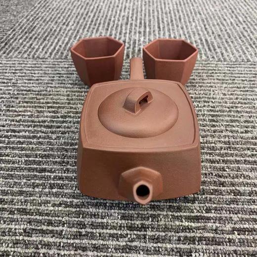 紫砂壶-矿四方壶，原矿黄龙山紫泥，240ML，吴文贤制作 商品图2