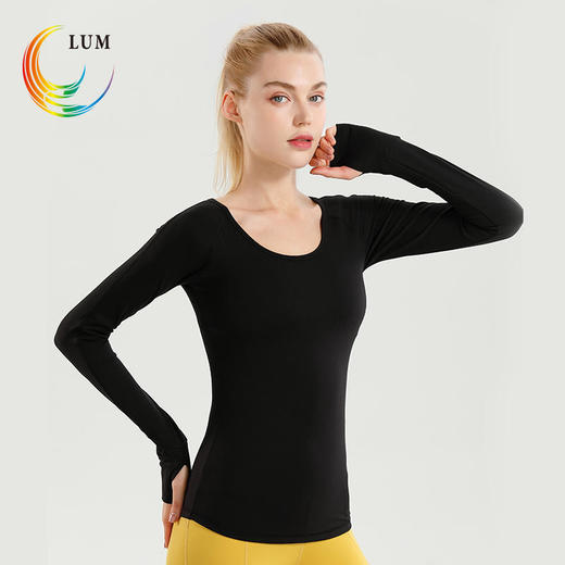 LUM39673新款瑜伽长袖（含胸垫） 商品图2