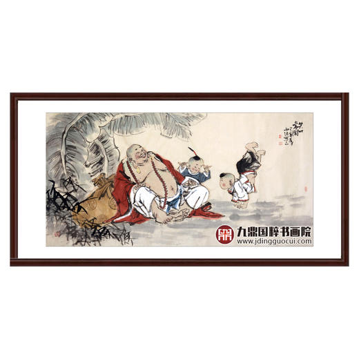 杨西沐《笑口常开》68*138cm 人物横幅作品 茶室/客厅挂画 商品图0