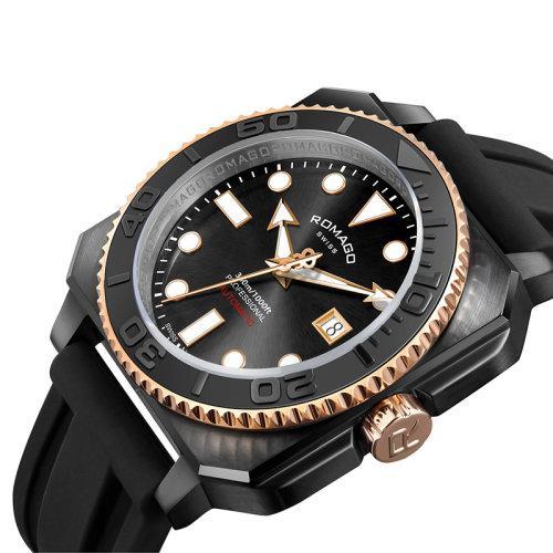 ROMAGO/雷米格【2020年春夏新品】自动机械专业深潜者男士表300M防水强夜光带计时60分钟 RM109 商品图1