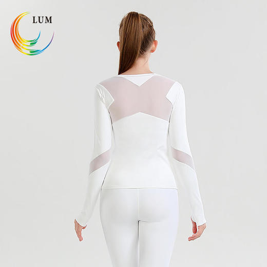 LUM39676露檬秋冬新品拼纱瑜伽长袖 商品图2