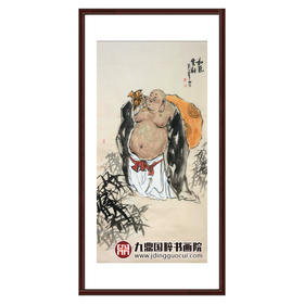 杨西沐《和气生财》68*138cm 人物竖幅作品 茶室/客厅挂画
