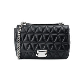 Michael Kors/迈克·科尔斯 方形黑色皮质通勤经典款女士单肩链条包 30S7SSLL3L BLACK