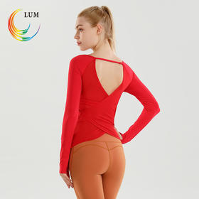 LUM39670露檬瑜伽服新款长袖（含胸垫）
