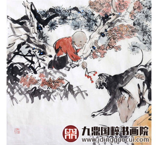 杨西沐《人财两旺》68*138cm 人物横幅作品 茶室/客厅挂画 商品图4