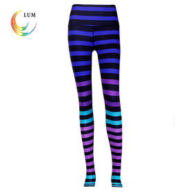 LUM8977露檬瑜伽春夏新款高腰彩条裤