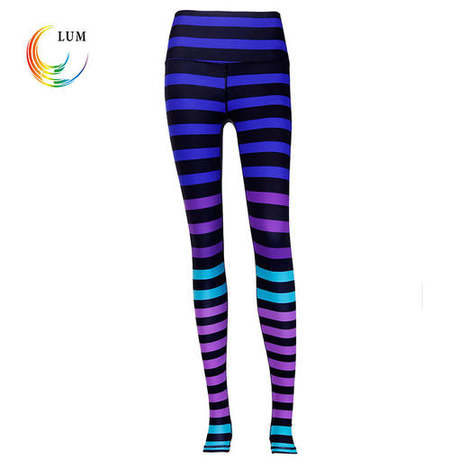 LUM8977露檬瑜伽春夏新款高腰彩条裤 商品图0