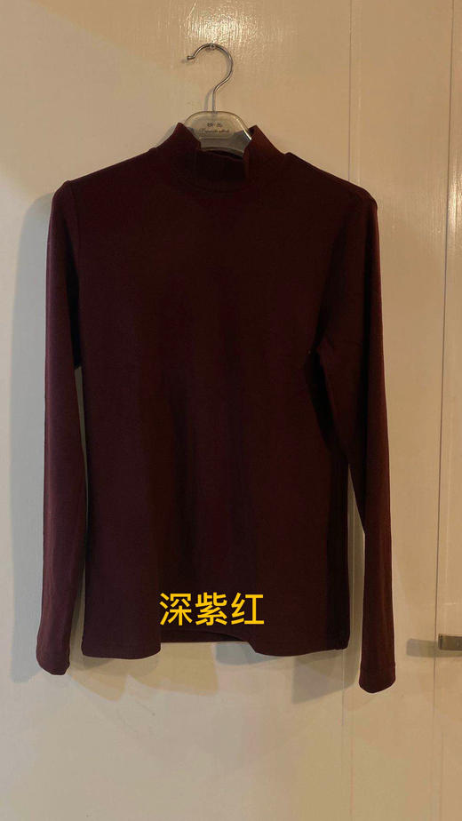 定制活性织染立领打底衫， 一件168，两件288，三件330！西瓜红粉红色藕荷色浅蓝（磨毛纯棉） 商品图4