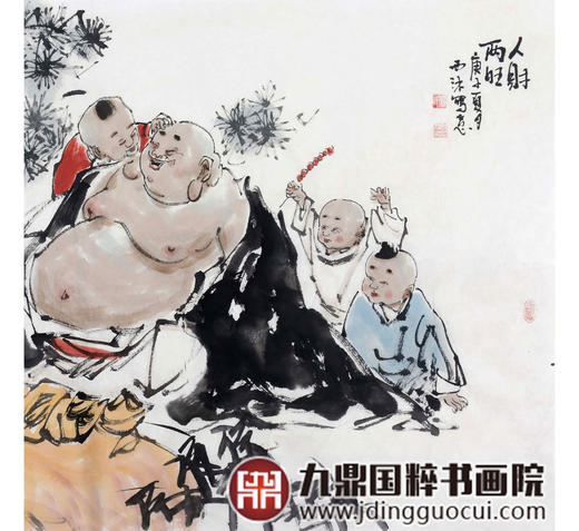 杨西沐《人财两旺》68*138cm 人物横幅作品 茶室/客厅挂画 商品图5