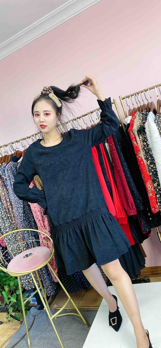 鱼尾抽褶灯芯绒连衣裙 - 沈阳五爱欣欣服饰