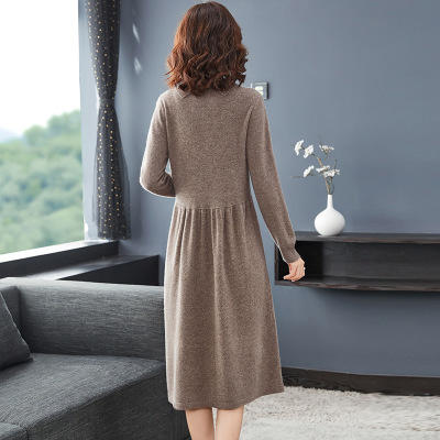 sm-a938903 纯羊毛针织连衣裙秋冬季2020新款女装裙子宽松显瘦中长款