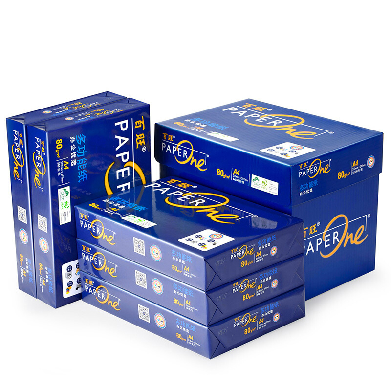 百旺paper one 复印纸 蓝色包装 a4 80g 500张/包