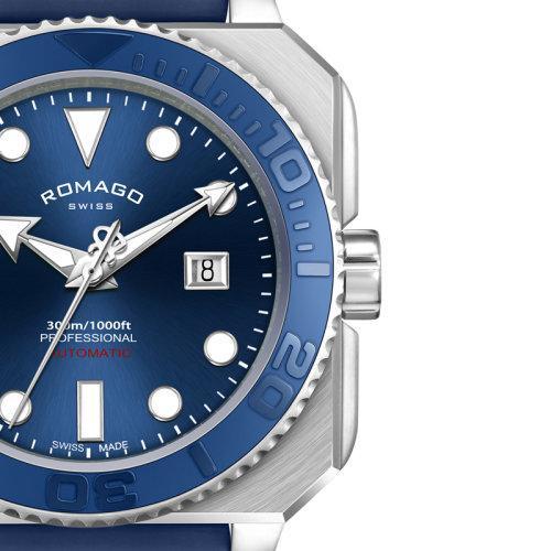 ROMAGO/雷米格【2020年春夏新品】自动机械专业深潜者男士表300M防水强夜光带计时60分钟 RM109 商品图9