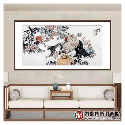 杨西沐《人财两旺》68*138cm 人物横幅作品 茶室/客厅挂画 商品图3