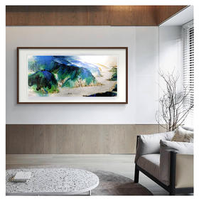 刘守瑶-真迹-山水画《峡江晓色》书房 客厅 玄关