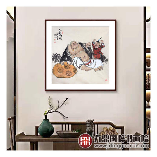杨西沐《人财两旺》68*68cm 人物斗方作品 茶室/书房挂画 商品图2