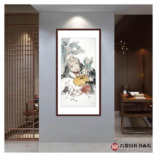 杨西沐《人财两旺》68*138cm 人物竖幅作品 茶室/客厅挂画 商品图2