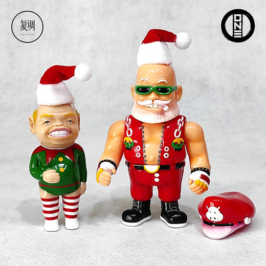 现货 壹工坊  圣诞老爹与圣诞小妖 搪胶 限定 潮玩 摆件 商品图1
