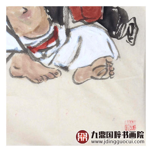 杨西沐《人财两旺》68*68cm 人物斗方作品 茶室/书房挂画 商品图7