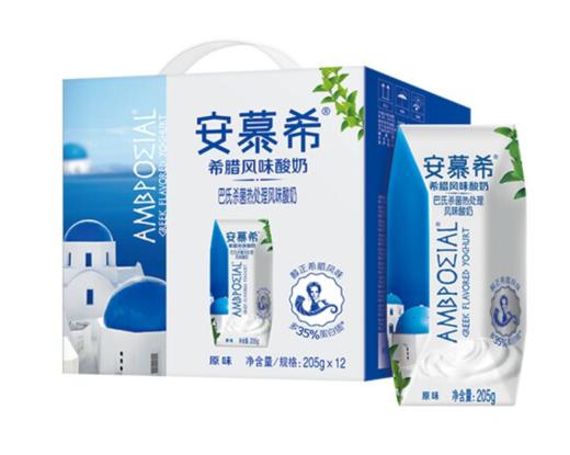 特价 伊利安慕希希腊风味酸奶原味205g*12盒*1箱 商品图0
