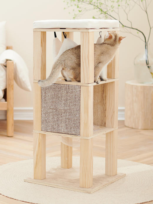 兽牌实木猫爬架猫窝猫树一体猫架网红猫别墅太空舱跳台猫窝猫用品