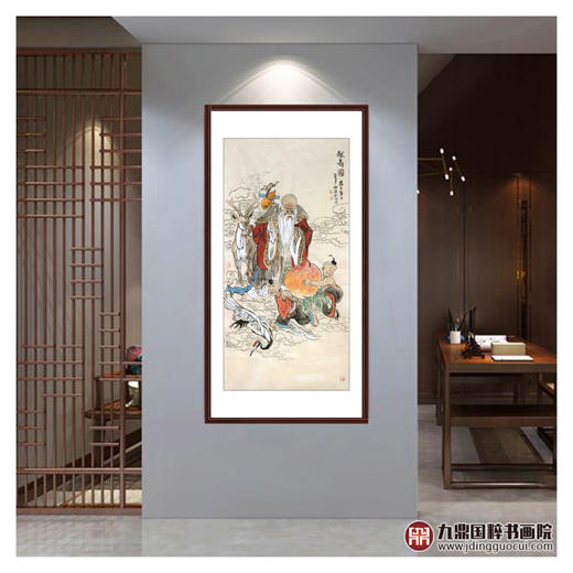 杨西沐《献寿图》68*138cm 人物竖幅作品 茶室/客厅挂画 商品图2