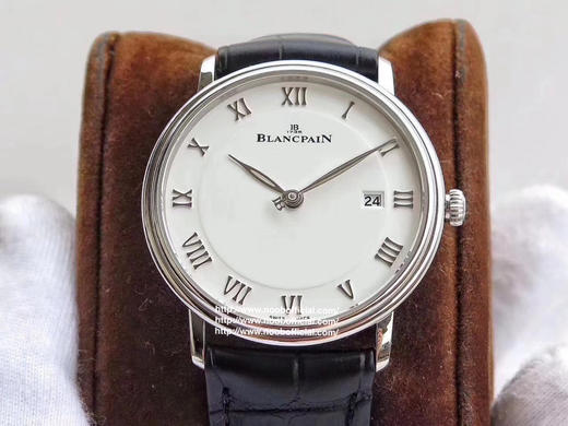 ZF新品【谦敬大作 致敬原版】宝珀6651-1127-55B搪瓷白，柳叶针，罗马刻度，简洁明快。黑色胎牛皮表带，柔软舒适。犹如腕间绅士，经典非凡【表壳】口径40mmX8.7mm 商品图13