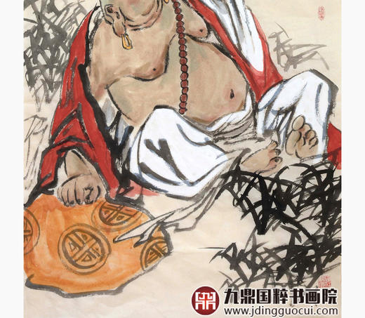 杨西沐《人财两旺》68*138cm 人物竖幅作品 玄关/茶室挂画 商品图5