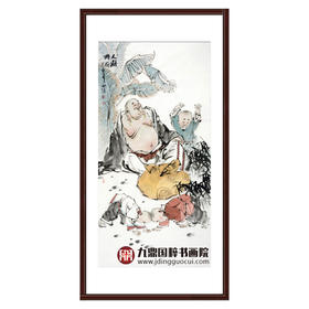 杨西沐《人财两旺》68*138cm 人物竖幅作品 茶室/客厅挂画