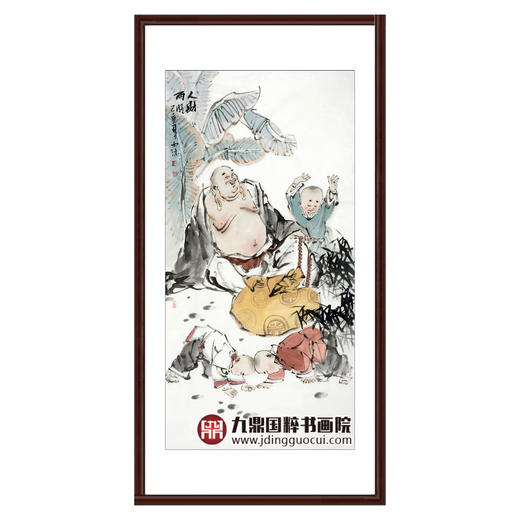 杨西沐《人财两旺》68*138cm 人物竖幅作品 茶室/客厅挂画 商品图0