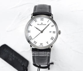 ZF新品【谦敬大作 致敬原版】宝珀6651-1127-55B搪瓷白，柳叶针，罗马刻度，简洁明快。黑色胎牛皮表带，柔软舒适。犹如腕间绅士，经典非凡【表壳】口径40mmX8.7mm