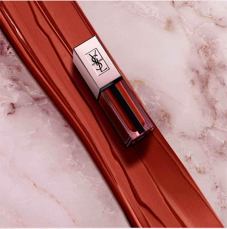 ysl圣罗兰柔光水唇釉 水润亮泽柔光新色214琥珀南瓜棕