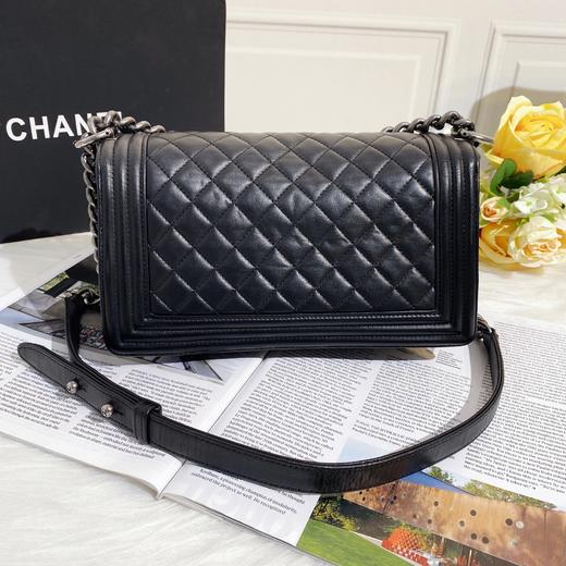 chanel leboy 中号 黑银 外缝 羊皮 斜挎包