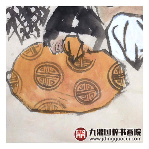 杨西沐《人财两旺》68*68cm 人物斗方作品 茶室/书房挂画 商品图6